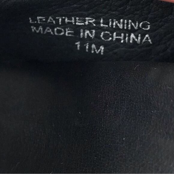 J/Slides OLIVIA Black Leather Crisscross White Stripe Slide Sandals - Picture 12 of 12